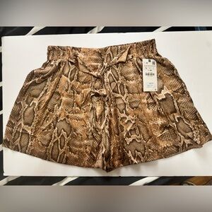 Zara Brown Snake Print Shorts